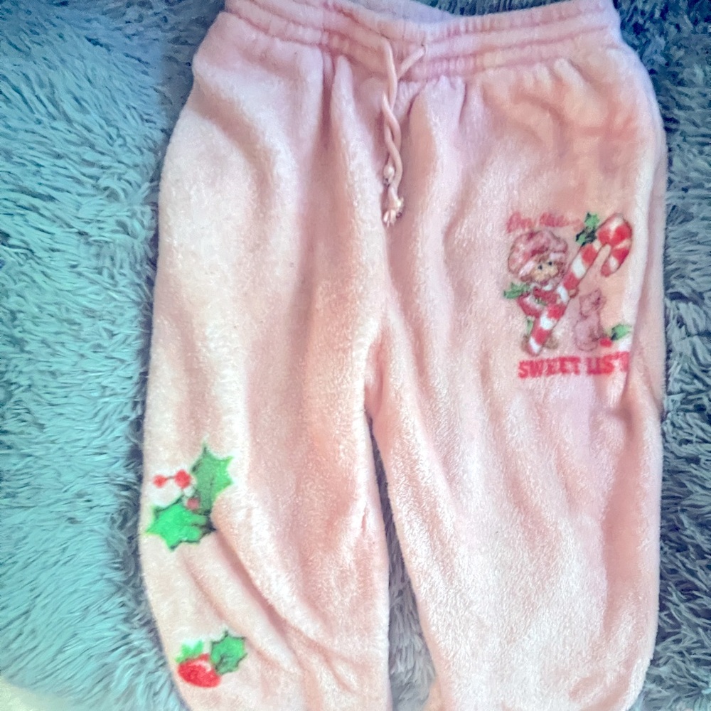 Pink Sweatpants with Elastic Waistband and Ribbed Cuffs